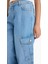 Kız Çocuk Wide Leg Kargo Geniş Paça Jean Pantolon E5879A825AU 11