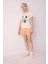 Kız Çocuk Pijama Takımı Kısa Kollu Üst Beli Lastikli Şort 7