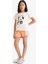 Kız Çocuk Pijama Takımı Kısa Kollu Üst Beli Lastikli Şort 8