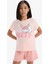 Kız Çocuk Pijama Takımı Baskılı Kısa Kollu Üst Beli Lastikli Şort E6227A825HS 10