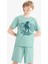 Erkek Çocuk Pijama Takımı Baskılı Kısa Kollu Üst Beli Lastikli Şort E6649A825SM 12