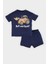 Erkek Bebek 2'li Takım Araç Baskılı Kısa Kollu Tişört Beli Lastikli Şort E6775A525SM 6