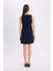 V Yaka Kolsuz Düğme Detaylı Midi Elbise C1792AX25SP 10