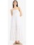Elastik Yaka Pamuklu Askılı Beyaz Maxi Elbise E6856AX25SM 10
