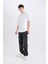 %100 Pamuk Relax Fit Rahat Kesim Geniş Paça Kargo Cepli Siyah Jean Pantolon E6694AX25SP 9