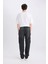 %100 Pamuk Relax Fit Rahat Kesim Geniş Paça Kargo Cepli Siyah Jean Pantolon E6694AX25SP 12