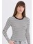 Slim Fit Dar Kesim Bisiklet Yaka Çizgili Uzun Kollu Tişört D3754AX25SP 7