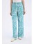 Wide Leg Geniş Paça Desenli Beli Lastikli Viskon Pantolon E1824AX25SP 8