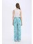 Wide Leg Geniş Paça Desenli Beli Lastikli Viskon Pantolon E1824AX25SP 10