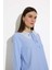 Regular Fit Geniş Yakalı Çizgili Poplin Uzun Kollu Gömlek Tunik E4354AX25SP 9