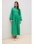 Regular Fit Bisiklet Yaka Gofre Dokulu Uzun Kollu Maxi Elbise E6597AX25SP 11