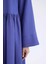 Regular Fit Bisiklet Yaka Gofre Dokulu Uzun Kollu Maxi Elbise E6597AX25SP 15