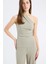 Slim Fit Dar Kesim Tek Omuzlu Fitilli Kaşkorse Atlet E5777AX25SP 11