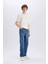 %100 Pamuk Baggy Fit Geniş Kalıp Normal Bel Geniş Paça Soluk Efektli Jean Pantolon D7318AX25SP 10