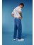 %100 Pamuk Baggy Fit Geniş Kalıp Normal Bel Geniş Paça Soluk Efektli Jean Pantolon D7318AX25SP 17