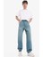 %100 Pamuk Baggy Fit Geniş Kalıp Normal Bel Geniş Paça Soluk Efektli Jean Pantolon D7279AX25SP 9