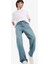 %100 Pamuk Baggy Fit Geniş Kalıp Normal Bel Geniş Paça Soluk Efektli Jean Pantolon D7279AX25SP 11