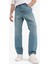 %100 Pamuk Baggy Fit Geniş Kalıp Normal Bel Geniş Paça Soluk Efektli Jean Pantolon D7279AX25SP 12