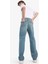 %100 Pamuk Baggy Fit Geniş Kalıp Normal Bel Geniş Paça Soluk Efektli Jean Pantolon D7279AX25SP 18