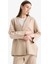 Relax Fit Basic Düz Düğmeli Keten Görünümlü Uzun Kollu Tesettür Hırka Tunik E5351AX25SP 9