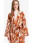Relax Fit Bisiklet Yaka Desenli Viskon Kimono E7262AX25SM 11