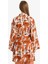 Relax Fit Bisiklet Yaka Desenli Viskon Kimono E7262AX25SM 16