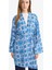 Relax Fit Bisiklet Yaka Desenli Viskon Kimono 9