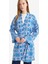 Relax Fit Bisiklet Yaka Desenli Viskon Kimono 12