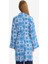 Relax Fit Bisiklet Yaka Desenli Viskon Kimono 14