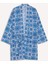 Relax Fit Bisiklet Yaka Desenli Viskon Kimono 15