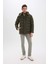 Regular Fit Kapüşonlu Fermuarlı Çıtçıt Kapamalı Cepli Şişme Mont E7286AX24WN 7