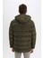 Regular Fit Kapüşonlu Fermuarlı Çıtçıt Kapamalı Cepli Şişme Mont E7286AX24WN 13