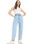 Paperbag Beli Lastikli Bilek Boy Jean Yıkamalı Pantolon E3184AX25SP 9