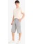 Slim Fit Dar Kesim Kargo Cepli Basic Düz Kapri Şort T4693AZ25SM 11