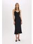Bodycon Vücudu Saran Basic Düz Saten Kolsuz Maxi Siyah Abiye Elbise E7256AX25SP 10