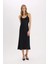 Bodycon Vücudu Saran Basic Düz Saten Kolsuz Maxi Siyah Abiye Elbise E7256AX25SP 11
