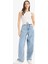 Baggy Fit Yüksek Bel Uzun Jean Yıkamalı Pantolon E3187AX25SP 11