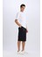 Slim Fit Dar Kesim Kargo Cepli Basic Düz Kapri Şort T4693AZ25SM 8