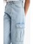 Kız Çocuk Wide Leg Kargo Geniş Paça Jean Pantolon E5878A825AU 13