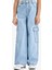 Kız Çocuk Wide Leg Kargo Geniş Paça Jean Pantolon E5879A825AU 12