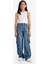 Kız Çocuk Wide Leg Kargo Geniş Paça Jean Pantolon E6184A825AU 8