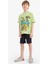 Erkek Çocuk Ninja Turtles-Retro Pijama Takımı Kısa Kollu Üst Şort E6965A825HS 9
