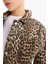Oversize Geniş Kalıp Leopar Desenli Gabardin Uzun Kollu Gömlek Ceket D5942AX25SP 11