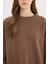 Oversize Geniş Kalıp Bisiklet Yaka Basic Düz Kalın Sweatshirt Y1346AZ25SP 11