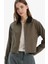Regular Fit Kontrast Yakalı Fermuarlı Basic Düz Cepli Mevsimlik Pamuklu Ceket Mont E6260AX25SP 15