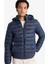 Su İtici Slim Fit Dar Kesim İç Cep Detaylı Kapüşonlu Fermuarlı Cepli Şişme Mont N4661AZ25AU 9