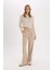 Wide Leg Kumaş Palazzo Pantolon Çift Cepli Normal Bel Standart Boy D5066AX25SP 11