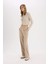 Wide Leg Kumaş Palazzo Pantolon Çift Cepli Normal Bel Standart Boy D5066AX25SP 12