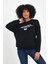 Kadın Bisiklet Yaka Rahat Kalıp 3 Iplik Kalın Tokyo Baskılı Sweatshirt SPR24SWK30 1