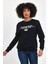 Kadın Bisiklet Yaka Rahat Kalıp 3 Iplik Kalın Tokyo Baskılı Sweatshirt SPR24SWK30 3